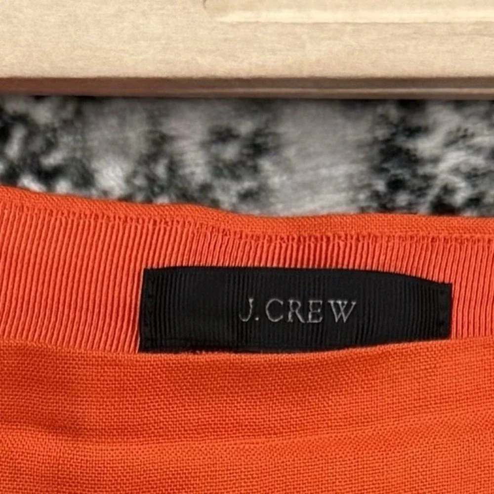 J Crew Linen Wrap Ruffle Skirt Bright Orange Womens Size 2‎ Vacation Resort Wear
